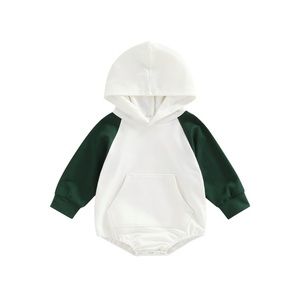 Color Block Hooded Long Sleeve Romper